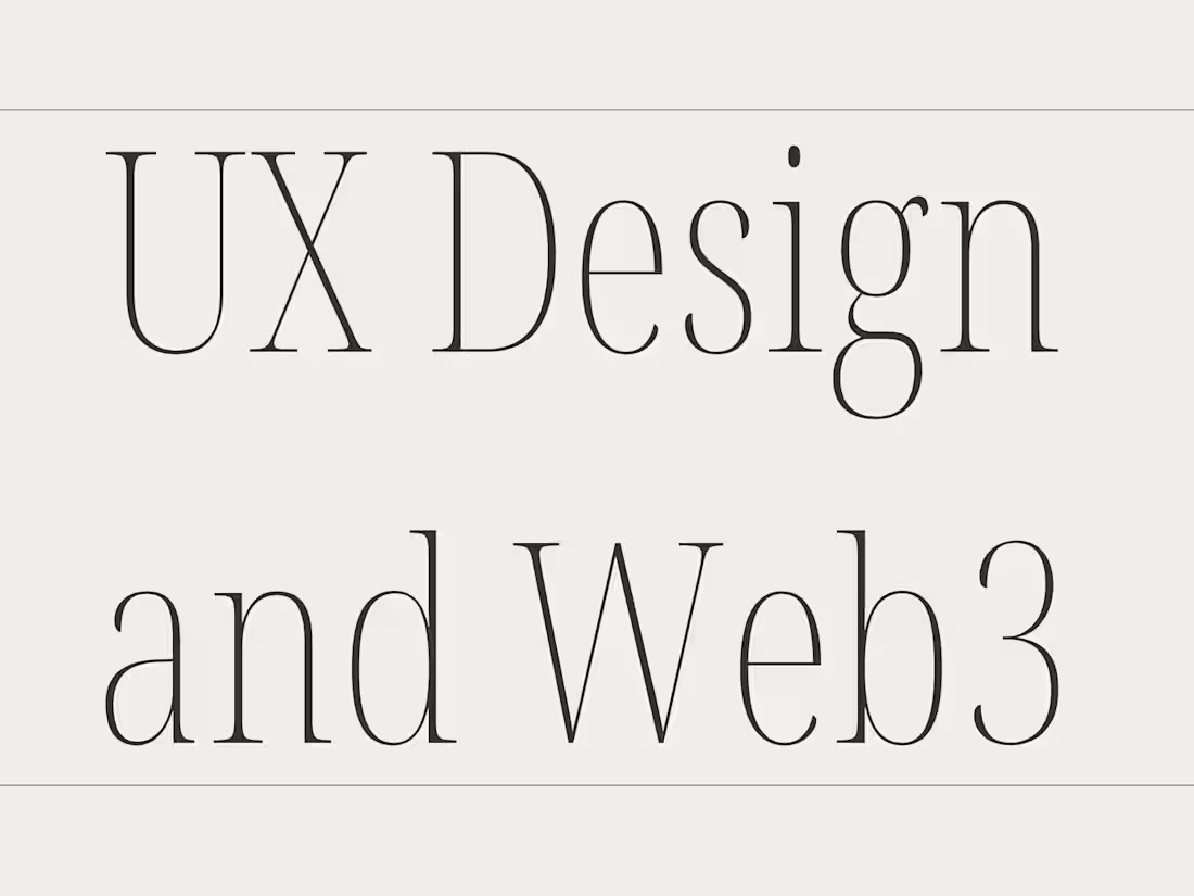 Cover image for UX Design and Web3