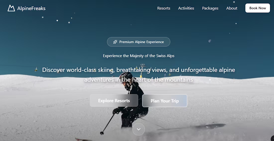 Cover image for Swiss Alps Skiing website design
