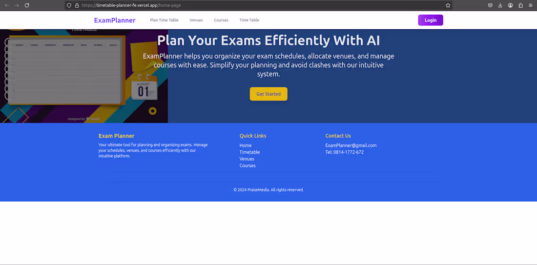 Cover image for AI Powerd Time Table Planner