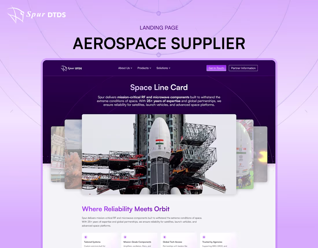 Cover image for Sneak peak into a website I'm making for an Aerospace Manufa...