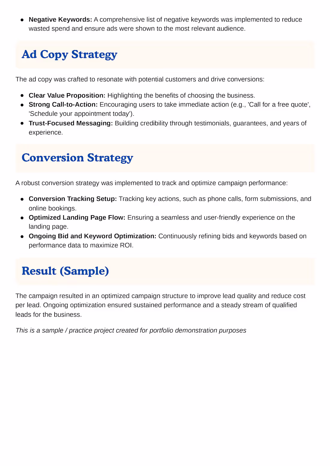 Cover image for Google Ads Lead Generation Campaign (Sample)