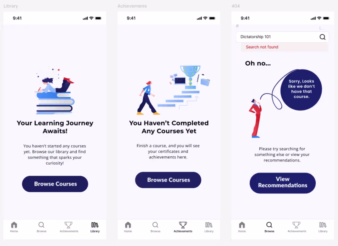 Cover image for Empty states for Education App