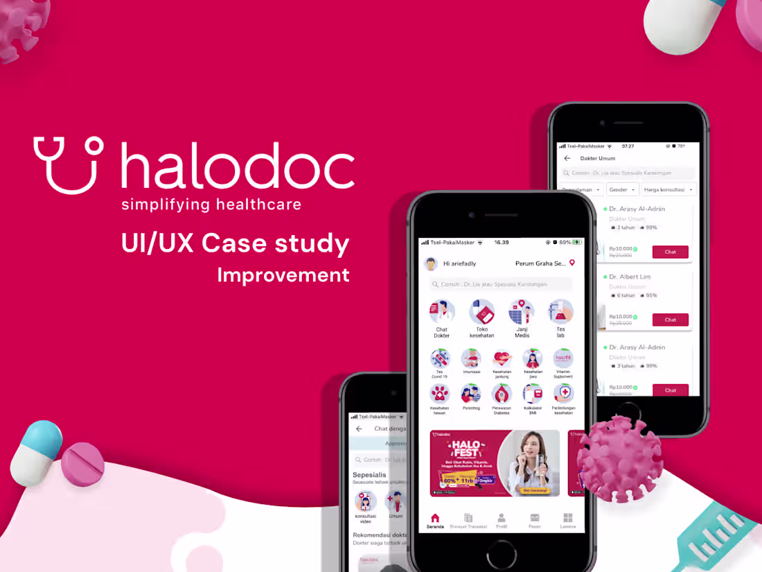 Cover image for Halodoc, UI/UX case study redesign the user chat