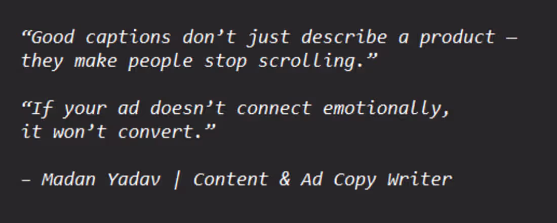 Cover image for Sample Ad & Caption Writing This is a self-initiated sample ...