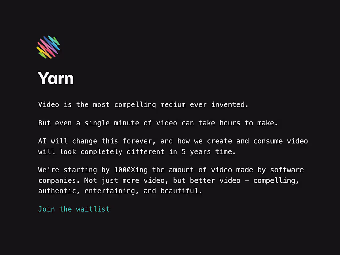 Cover image for Yarn (YC W24)