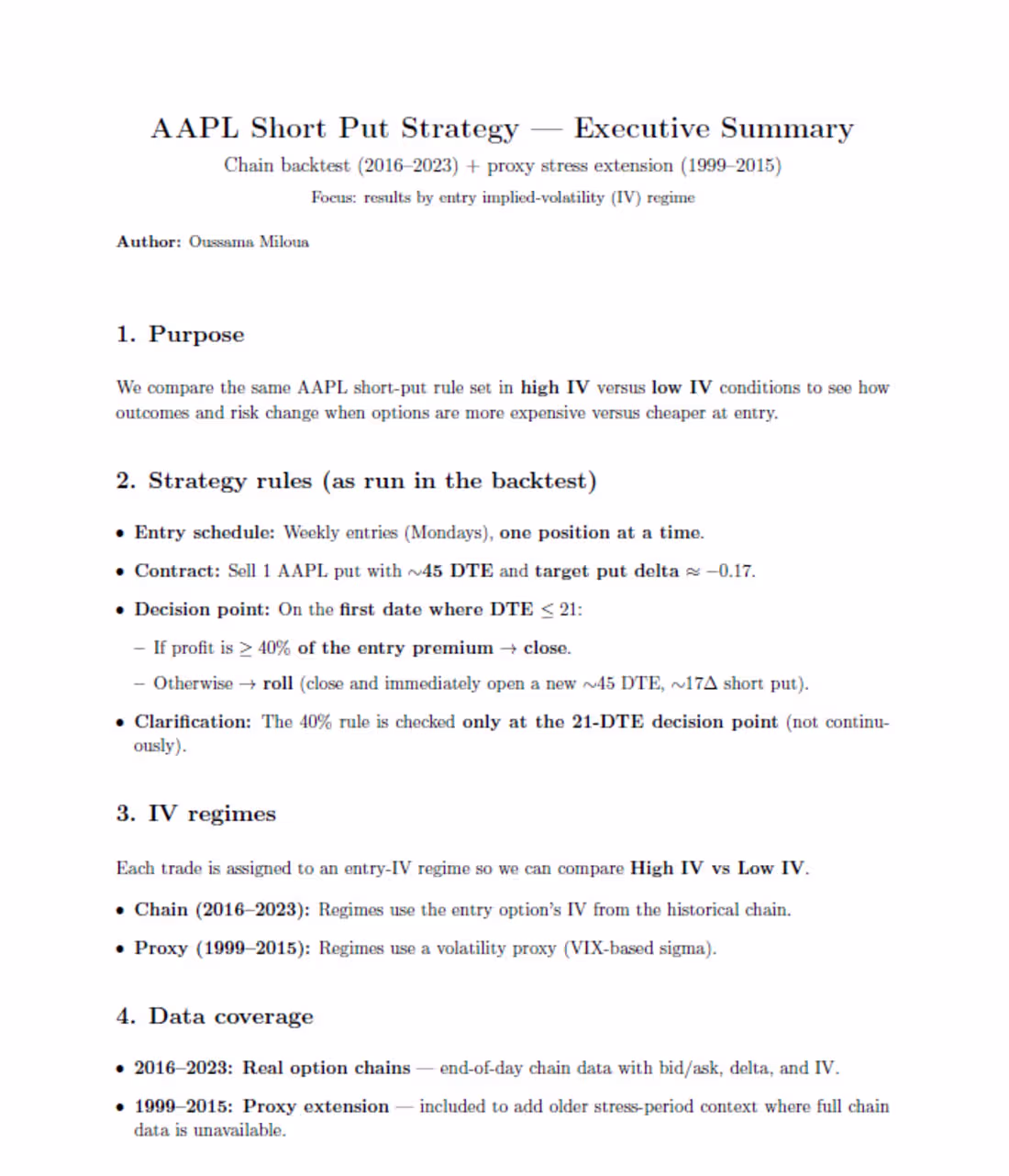 Cover image for AAPL Options study
