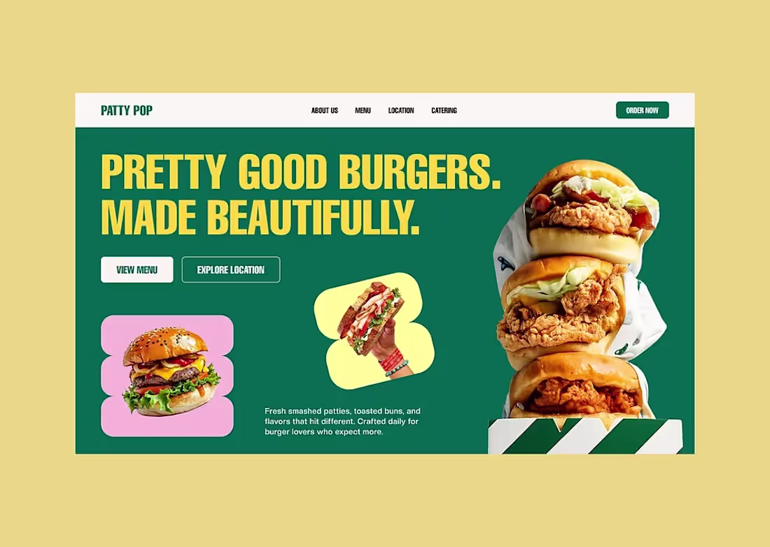 Cover image for Burger Restaurant Landing Page Hero