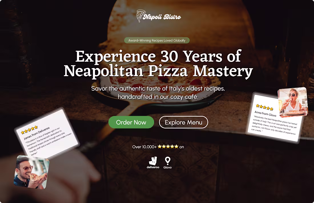Cover image for Food Landing Page Design for Pizza Cafe