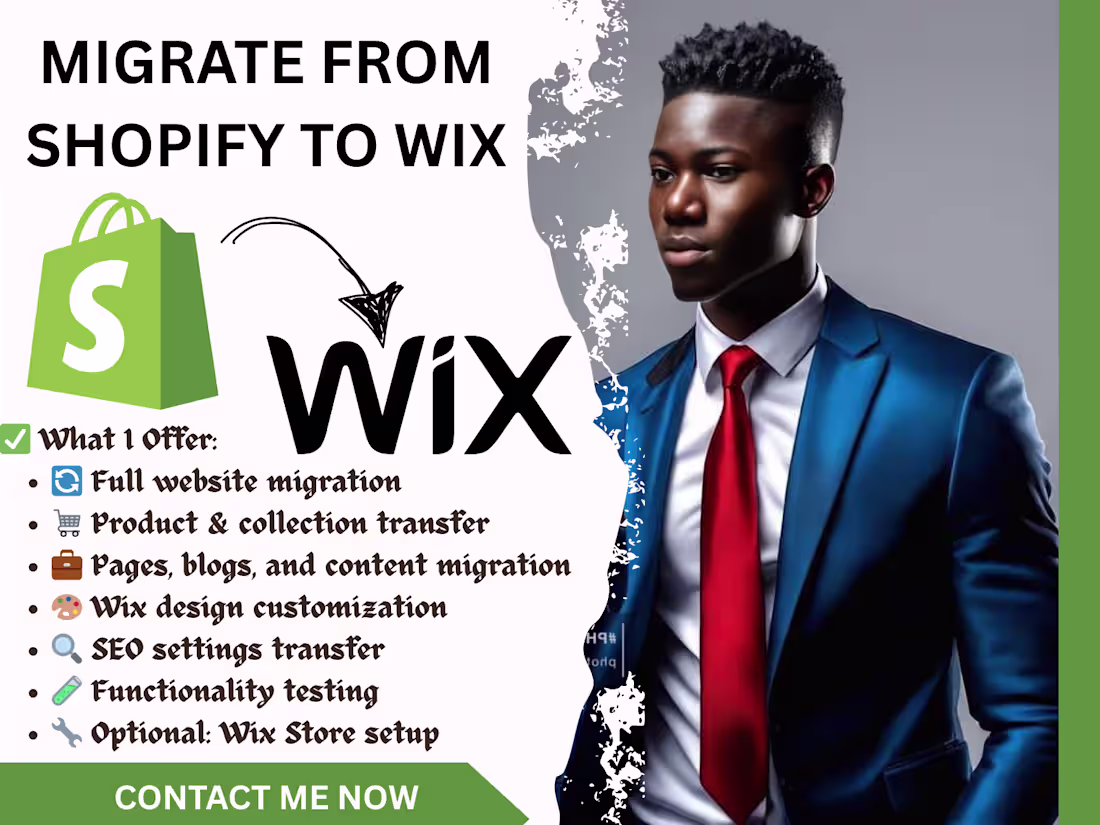 Cover image for Migrate Shopify to Wix Website Migration | Secure & SEO-Friendly
