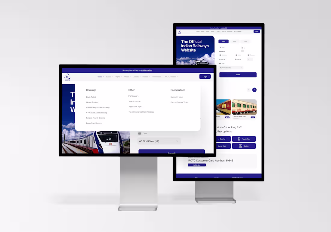 Cover image for IRCTC Website UX Redesign