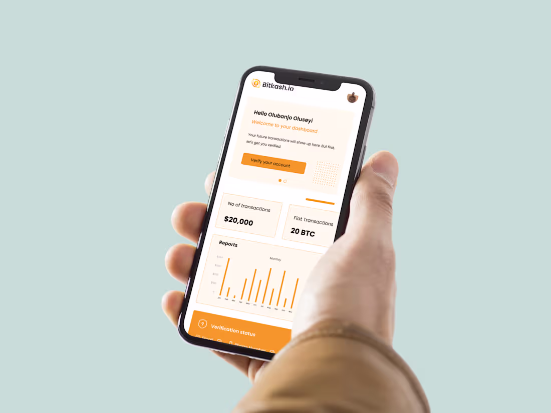 Cover image for Bitkash Mobile App Design for Cryptocurrency Management