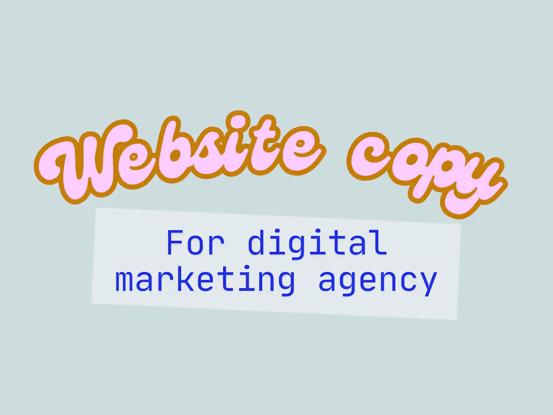 Cover image for Website copy for Digital Marketing agency