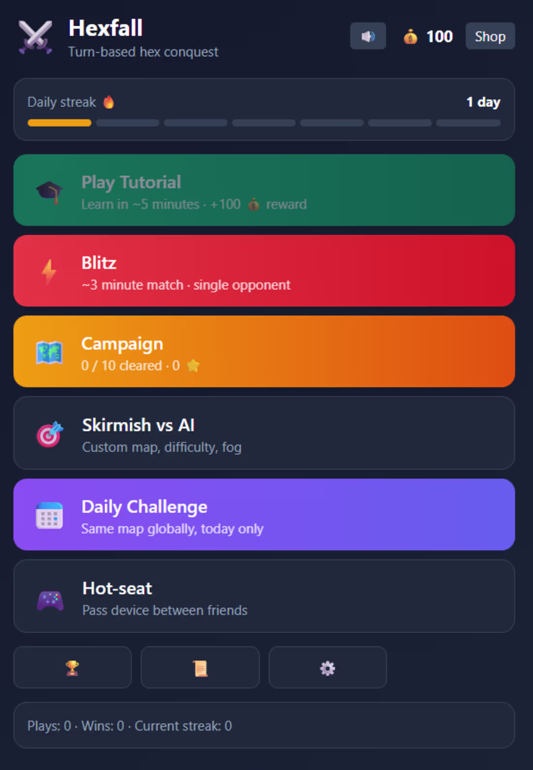 Cover image for Turn-based hex strategy in a