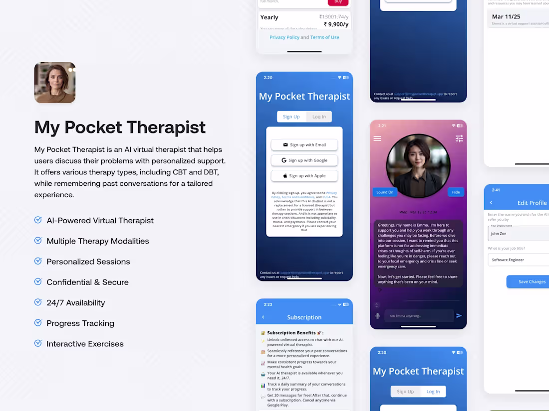 Cover image for AI-Powered Virtual Therapy Companion