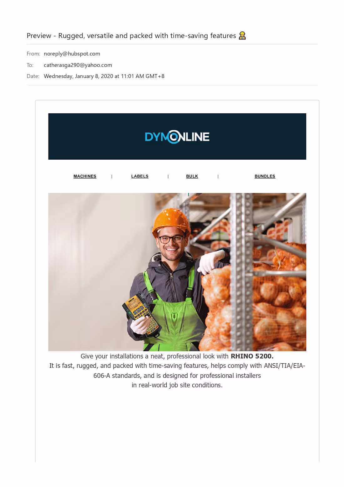 Cover image for Product Spotlight Email for Dymo