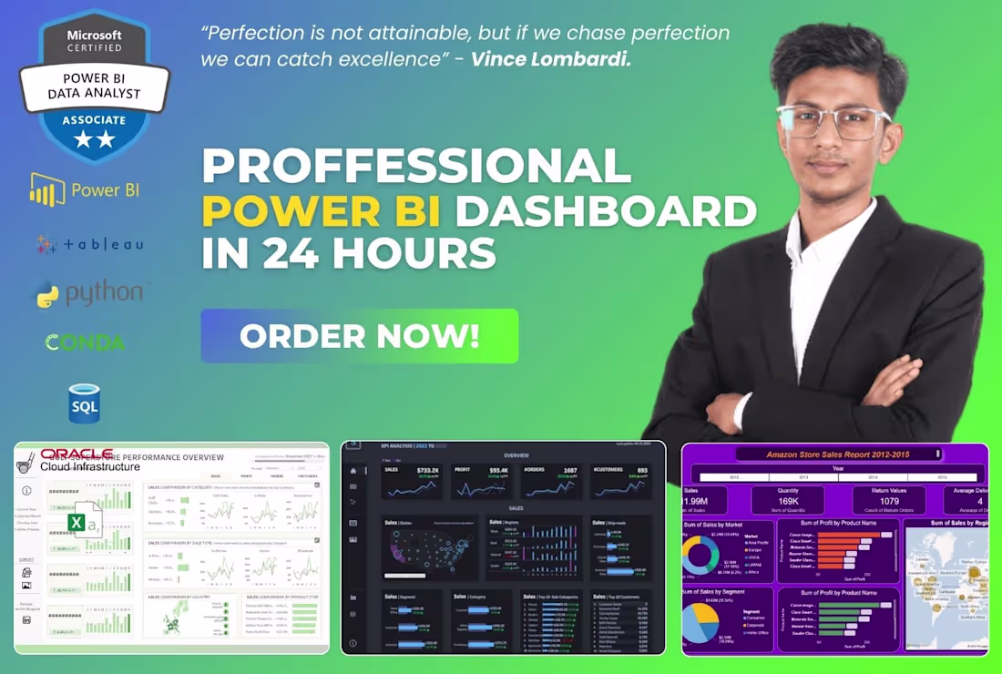 Cover image for Power BI & Tableau Data Analyst | KPI Dashboards for SMEs 