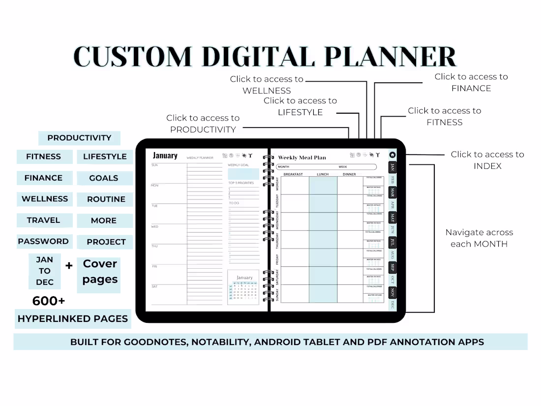 Cover image for I Will Design Custom Digital Planners and Journals