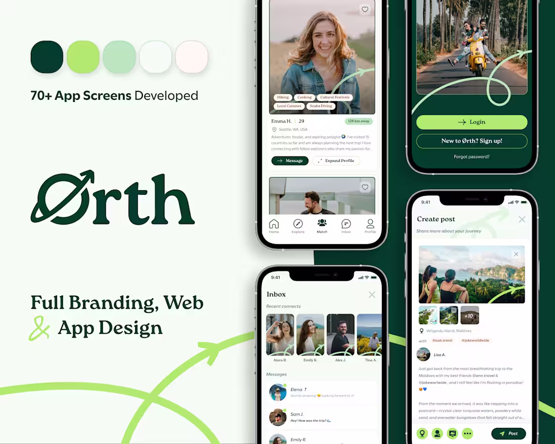 Cover image for Ørth App - Full Branding, UI/UX, Web & App Design, 70+ App S...