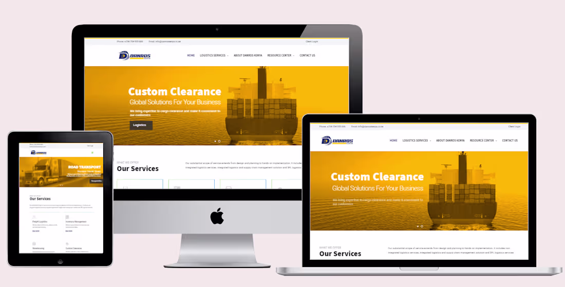 Cover image for Logistics company website