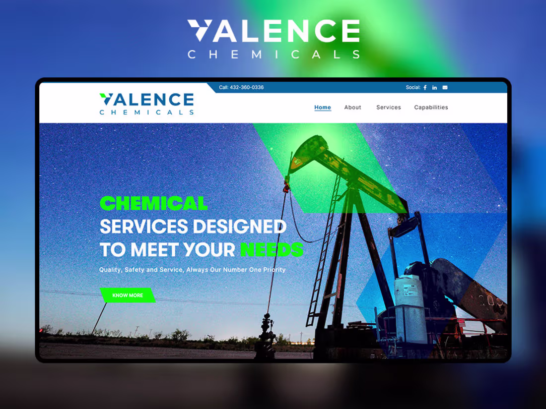 Cover image for Valence Chemical Website Design