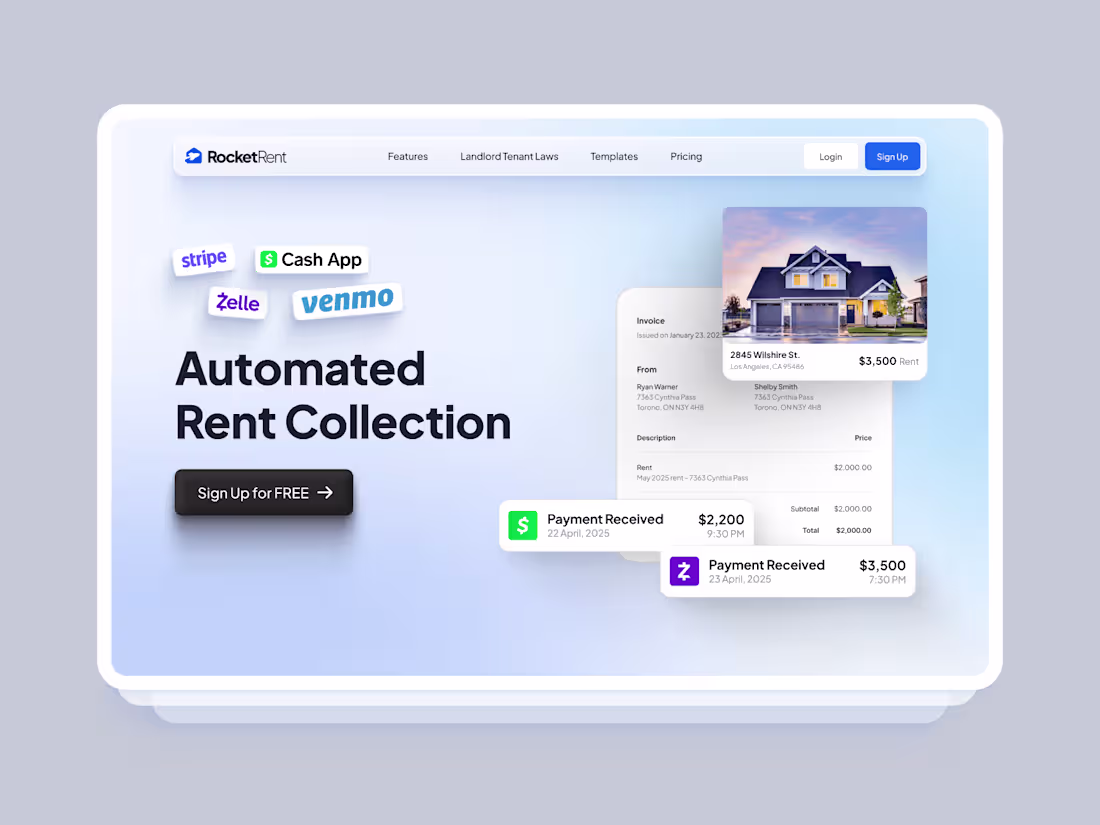 Cover image for Rocket Rent Property Management Dashboard Design