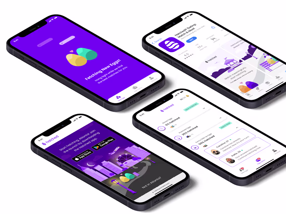 Cover image for A playful egg-themed dating app where users “Hatch their Mat...