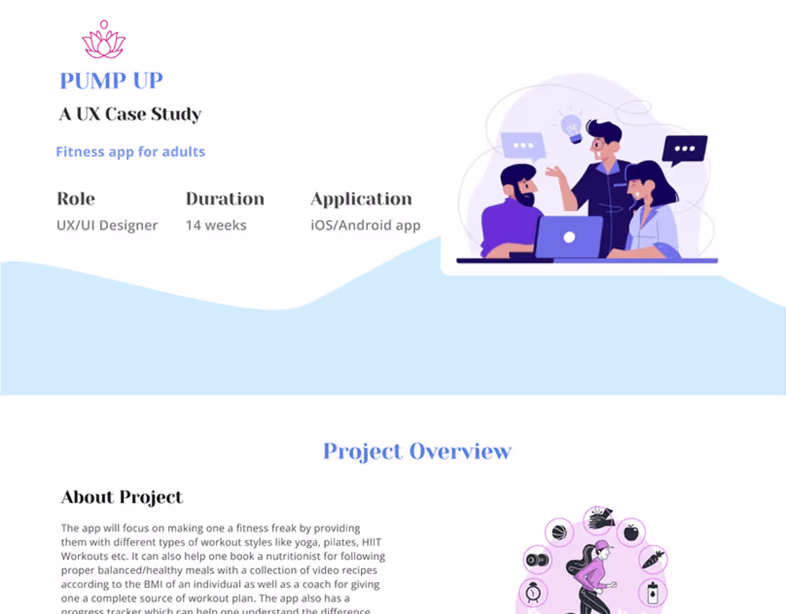 Cover image for Case Study Presentation - Pump Up App on Behance
