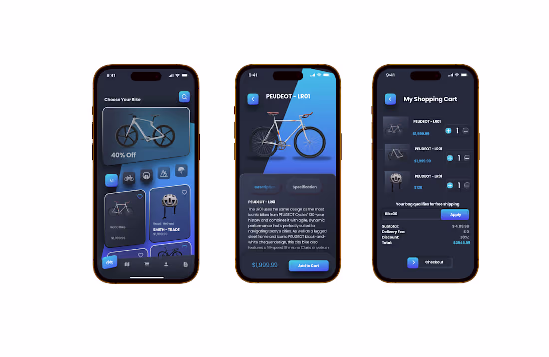 Cover image for Bike Ordering App UI Design