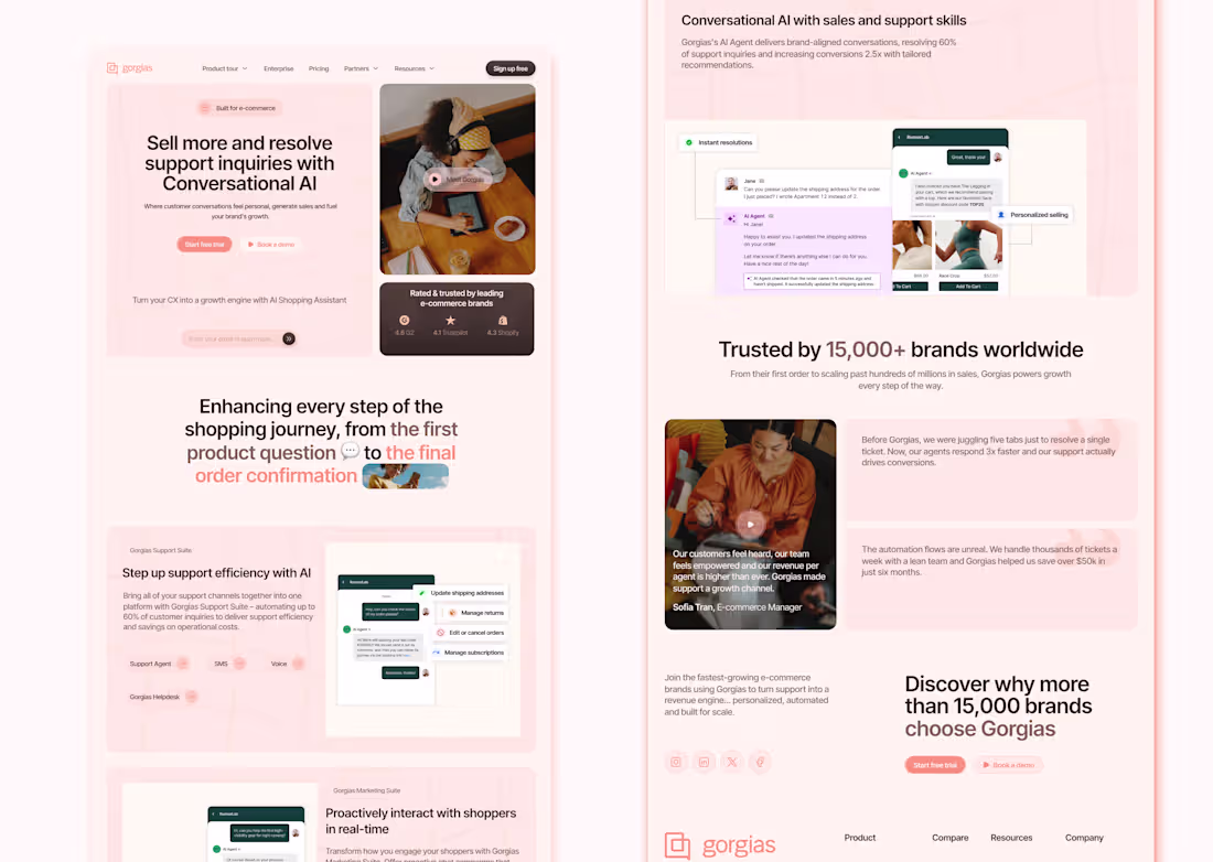 Cover image for Gorgias - SaaS Website Redesign