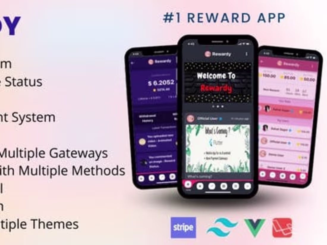Cover image for Rewardy - Status App with Reward Points + PWA + Backend