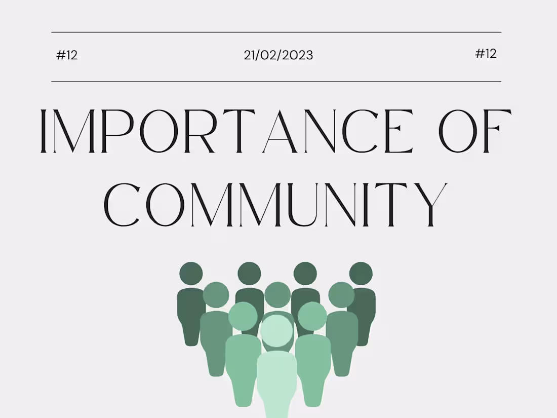 Cover image for IMPORTANCE OF COMMUNITY