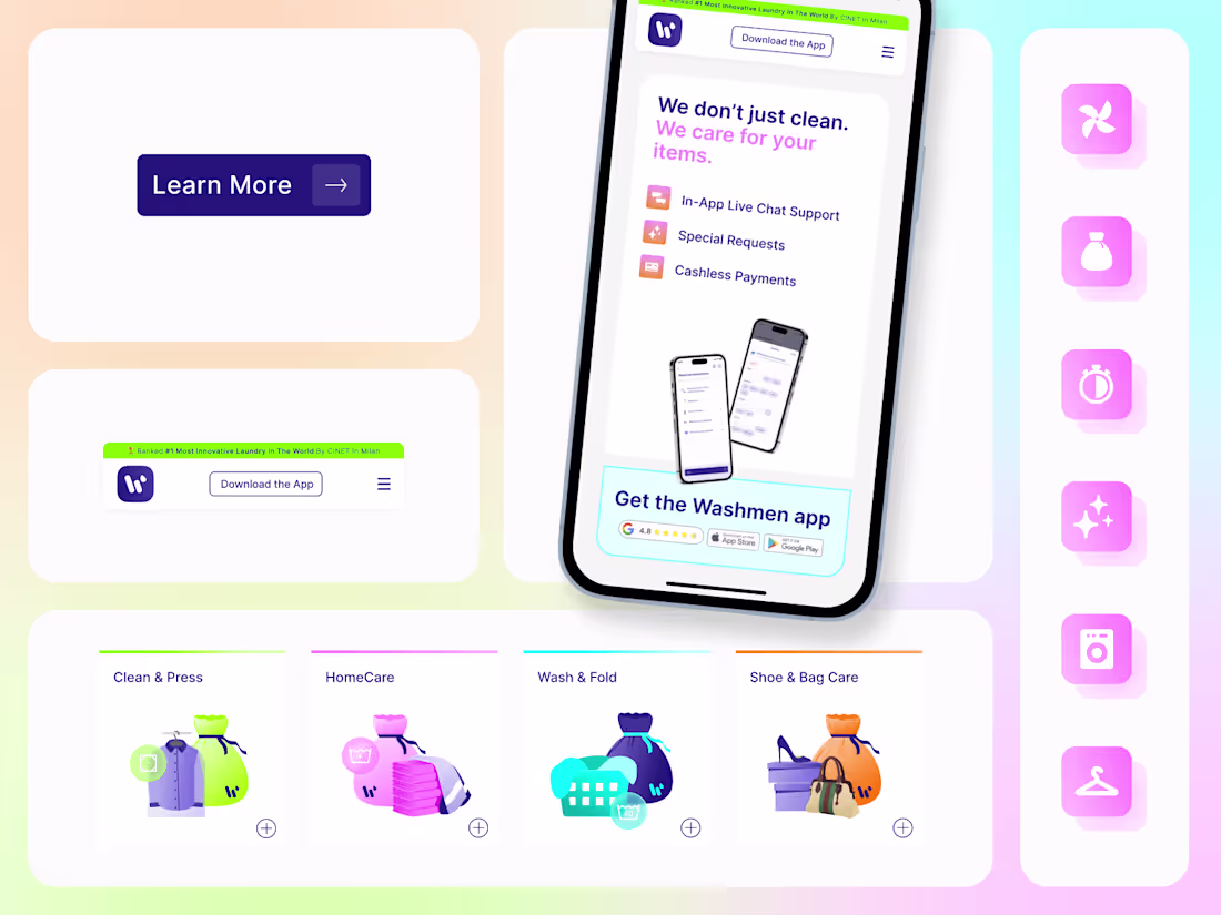 Cover image for Web design for an online laundry service