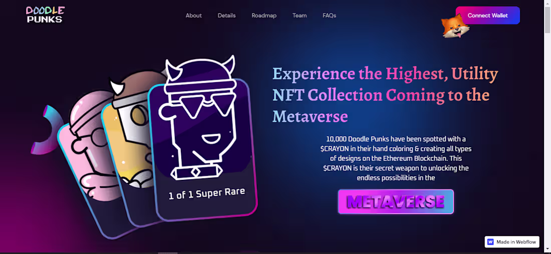 Cover image for NFT Webflow website, Modern NFT Website Design 