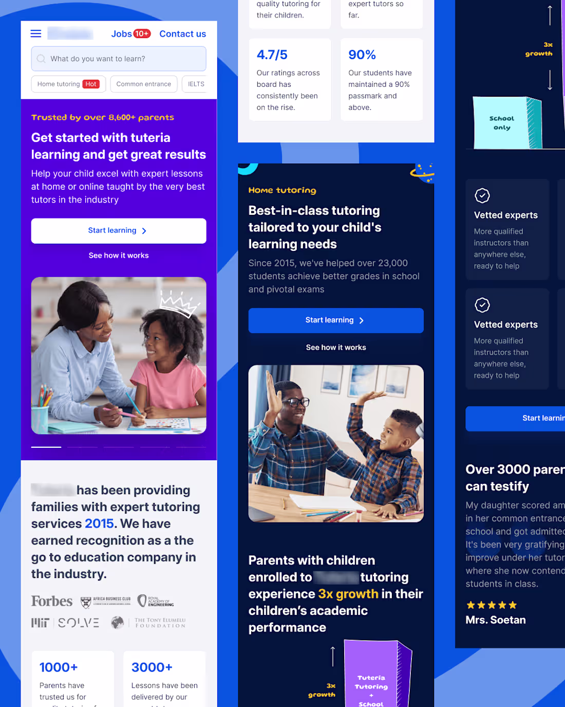 Cover image for Web design for an ed-tech platform