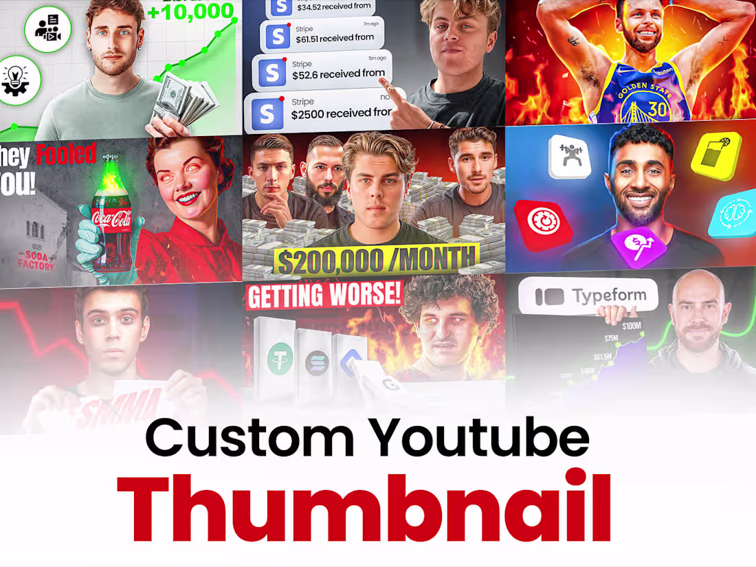 Cover image for I will create eye catching custom high quality youtube thumbnail