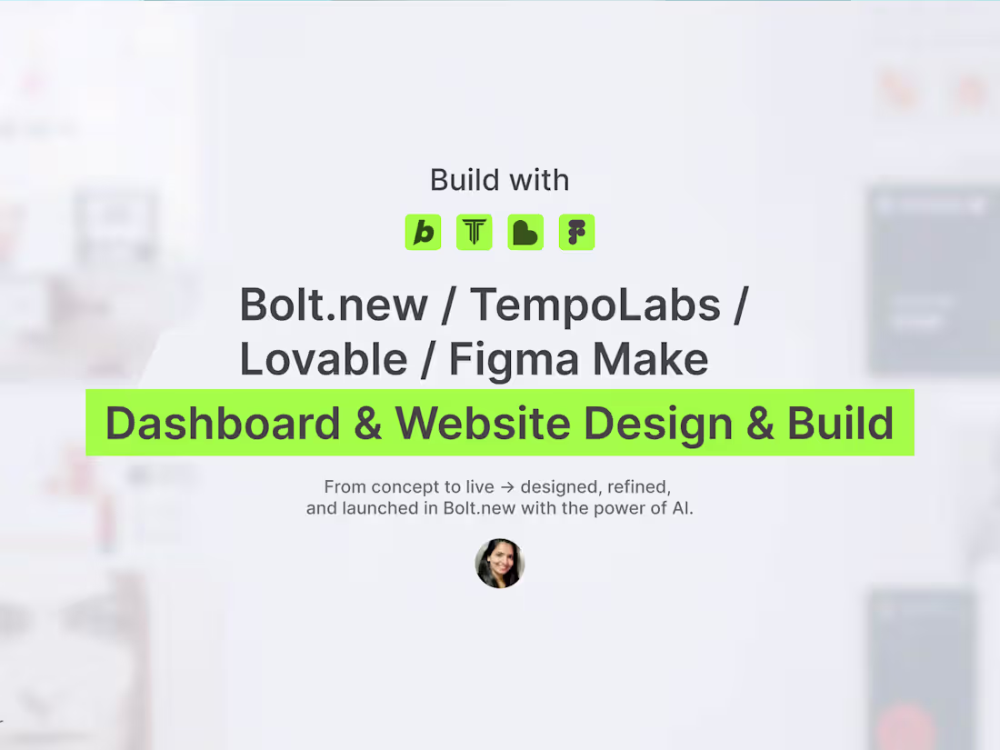 Cover image for Dashboard & Website Design & Build  with AI tools