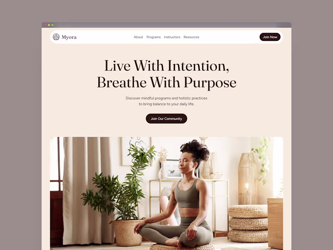 Cover image for Calm design builds wellness brands.
Myora