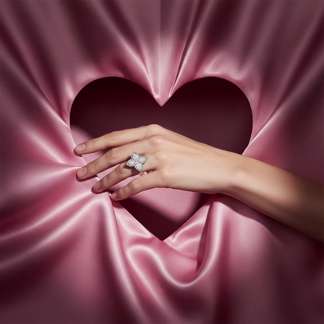 Cover image for AURUM — Satin Heart Ring Series Luxury AI jewelry concept cr...