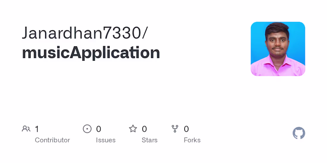 Cover image for GitHub - Janardhan7330/musicApplication