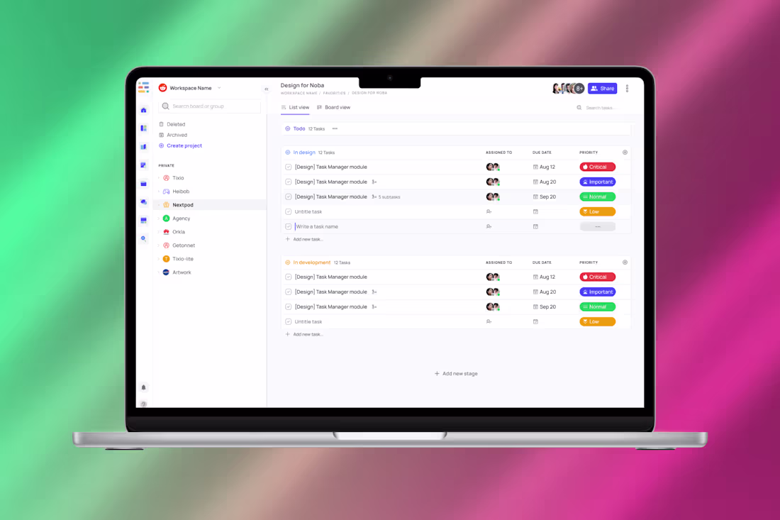 Cover image for UX/UI Design for a Productivity & Collaboration SaaS