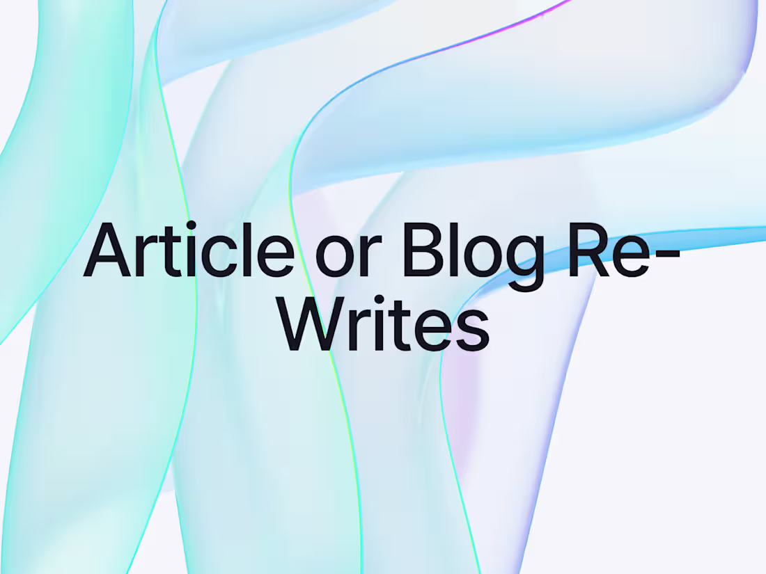 Cover image for Article and Blog Post Re-Writing