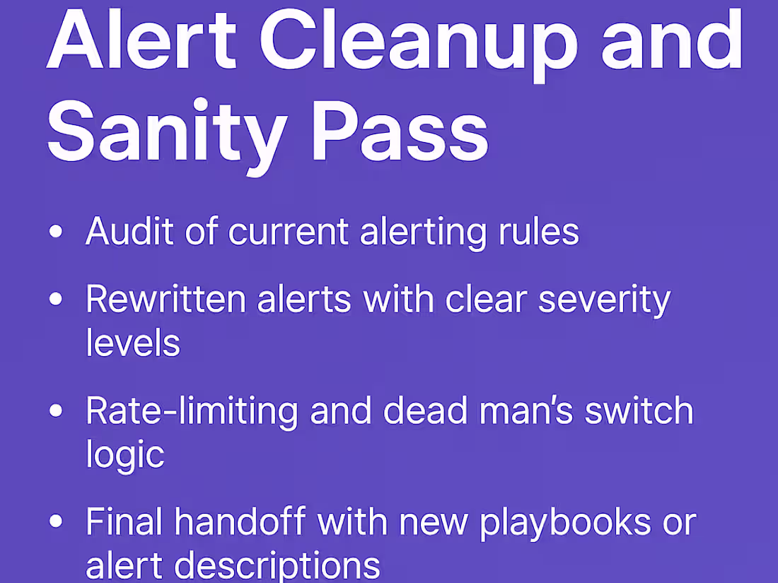 Cover image for Alert Cleanup and Sanity Pass