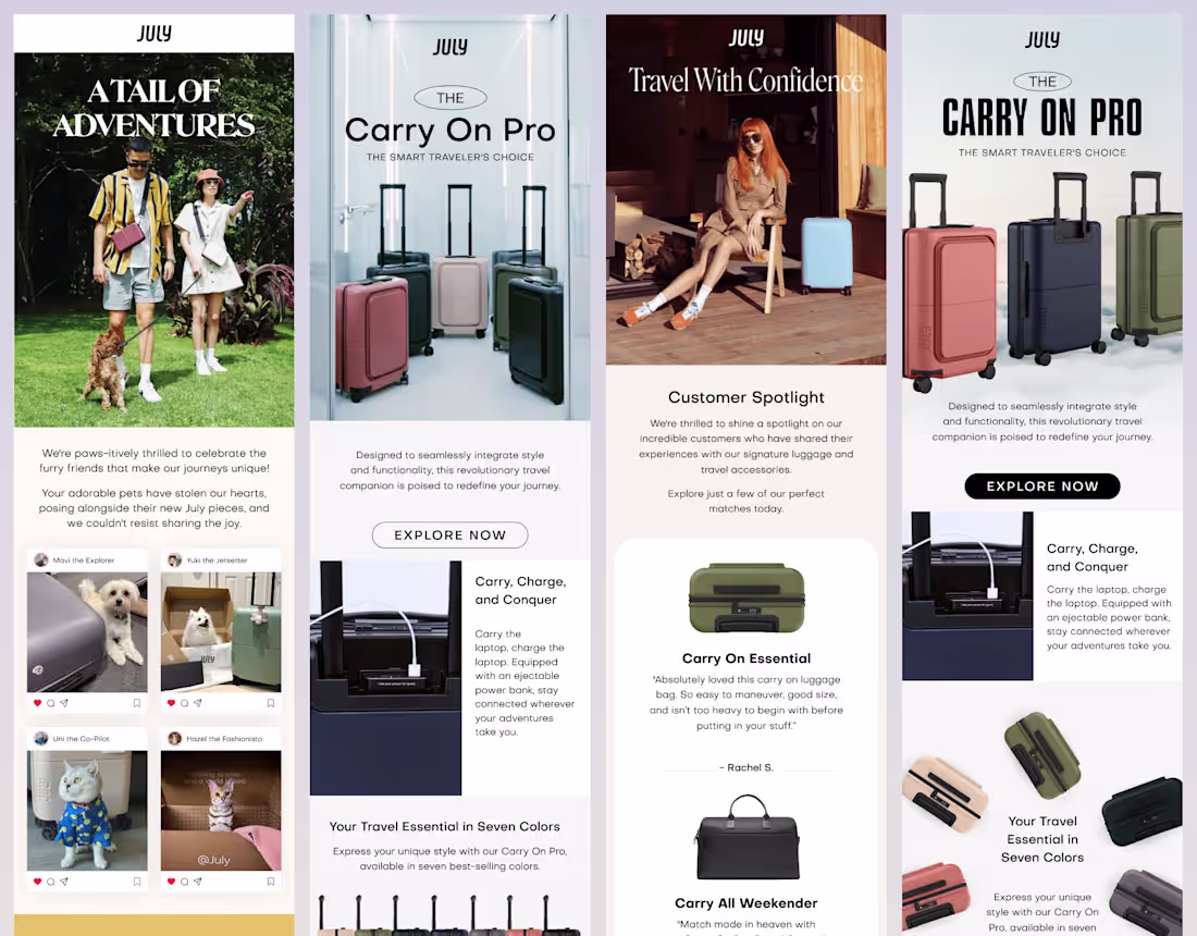 Cover image for July Luggage | Email Designs