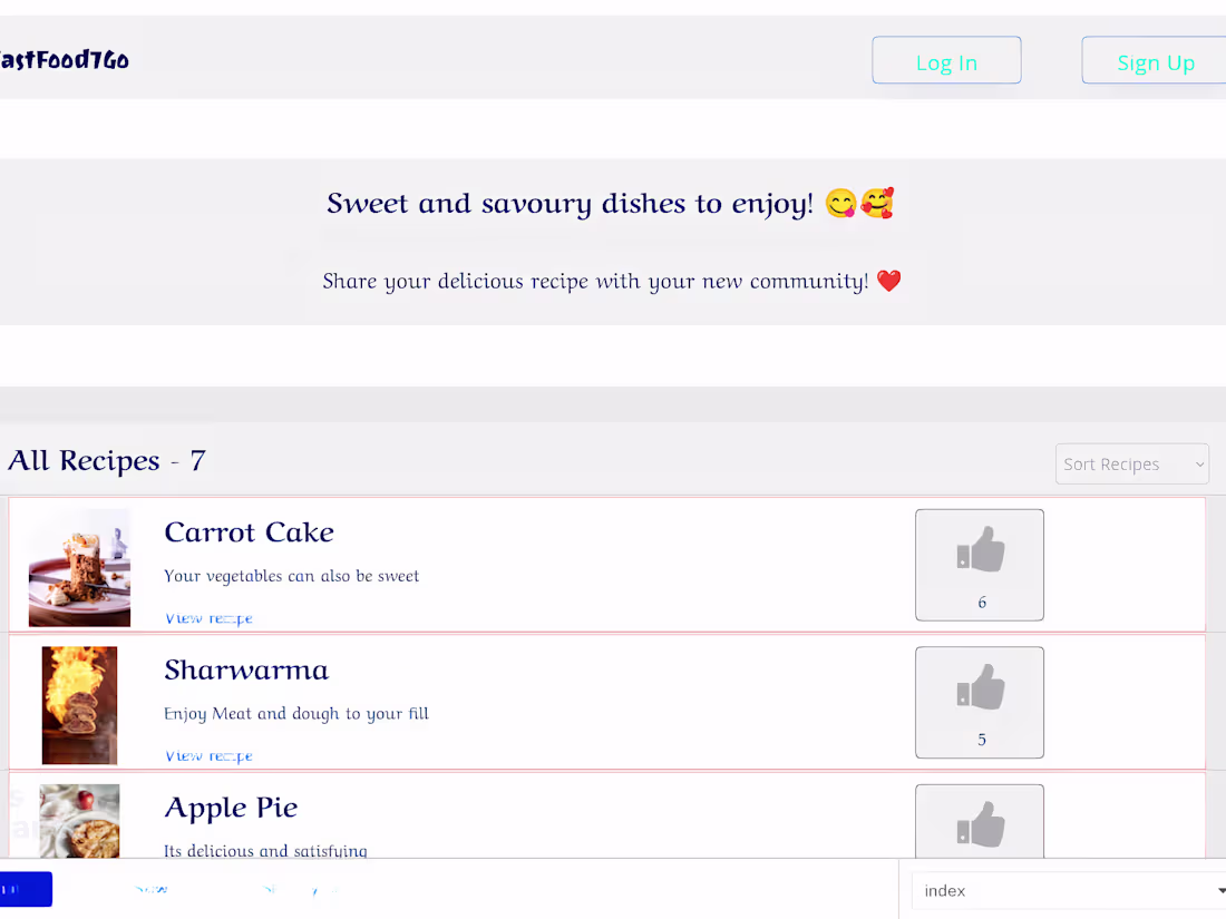 Cover image for Web App for a fast food restaurant