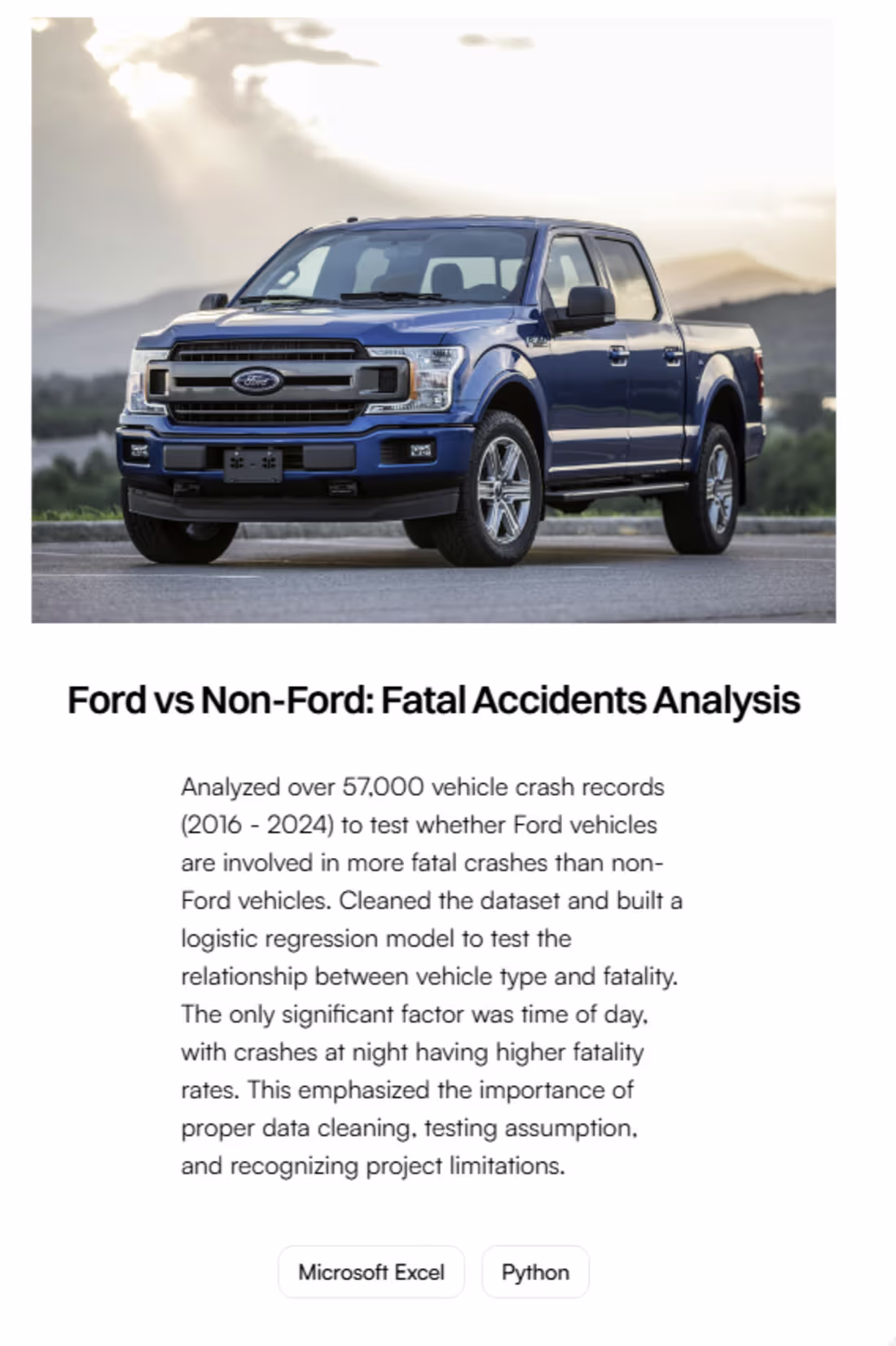 Cover image for Ford vs Non-Ford: Fatal Accidents Analysis