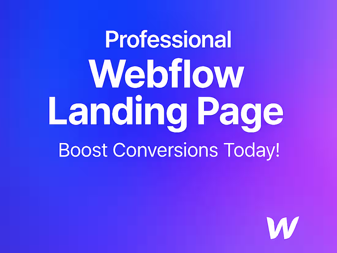 Cover image for High-Converting Webflow Landing Page Design