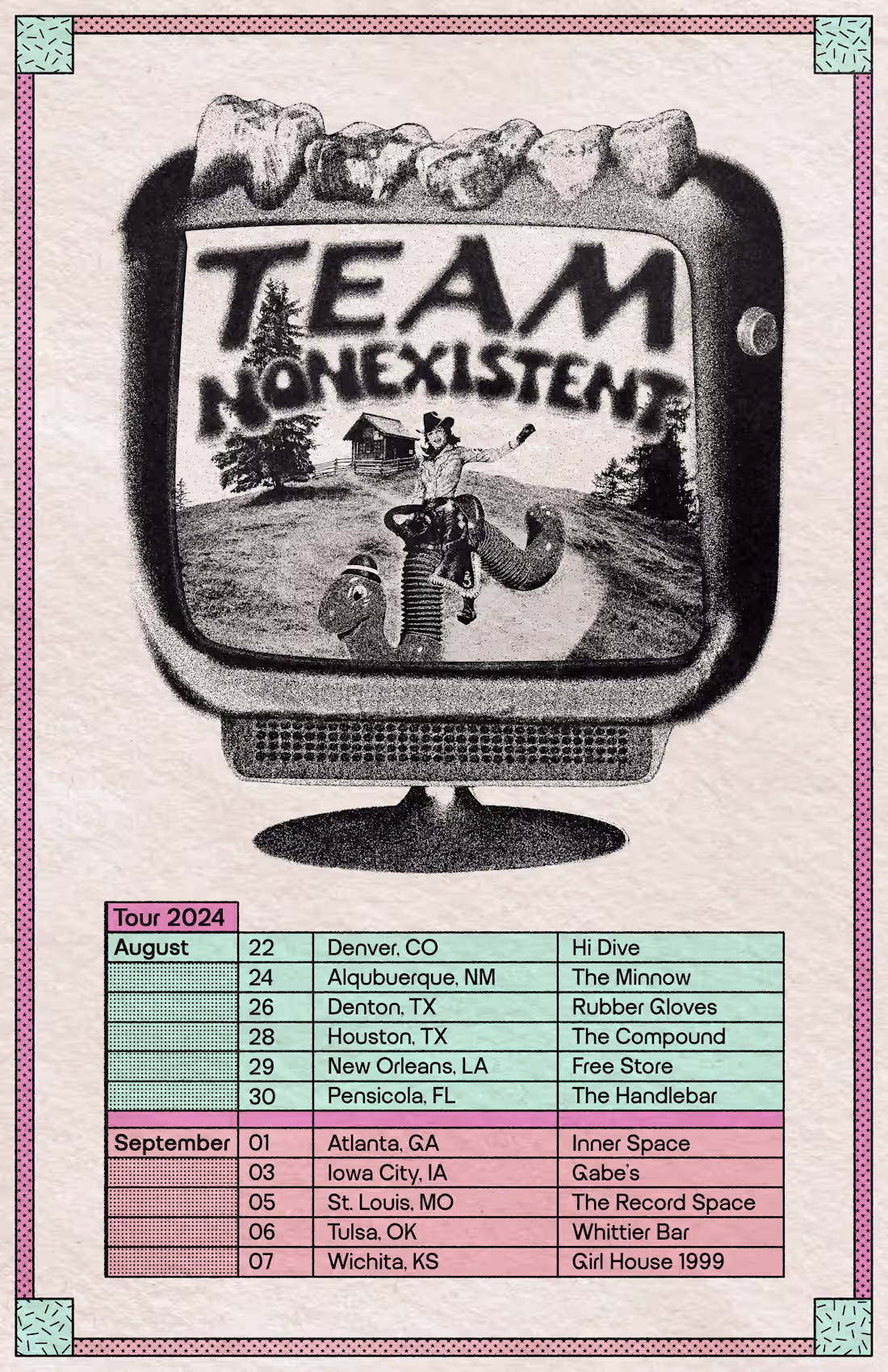 Cover image for Team Nonexistent – Tour Calendar Poster