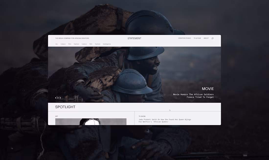 Cover image for Statement Films - Startup Website Design 