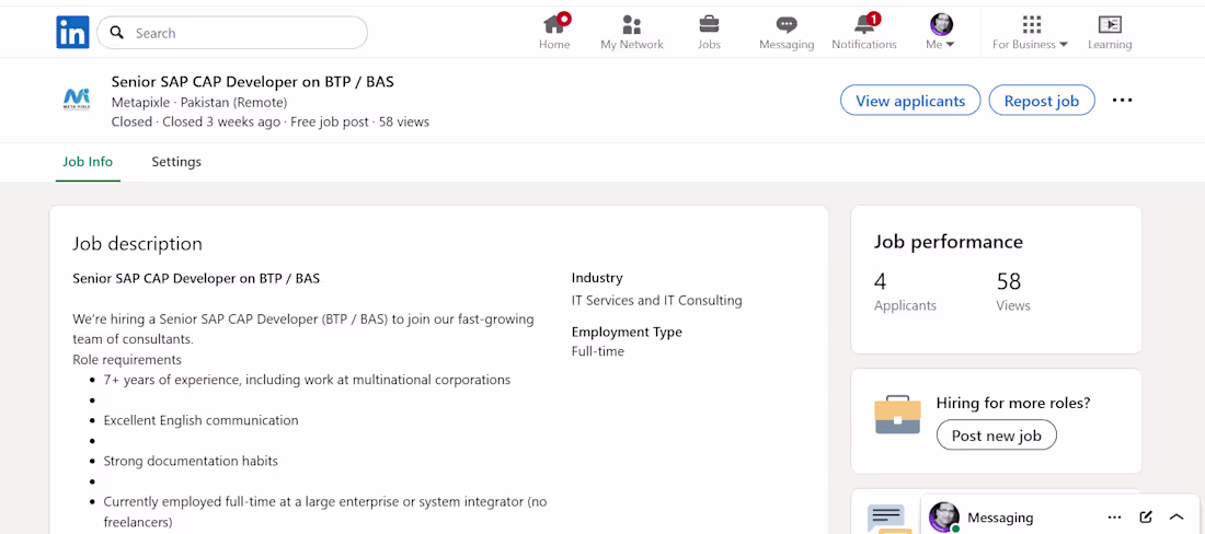 Cover image for job posting on linkedin for a cleint