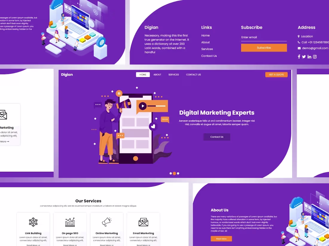 Cover image for Digital Marketing Expert Website | Vector-Based Web Design 